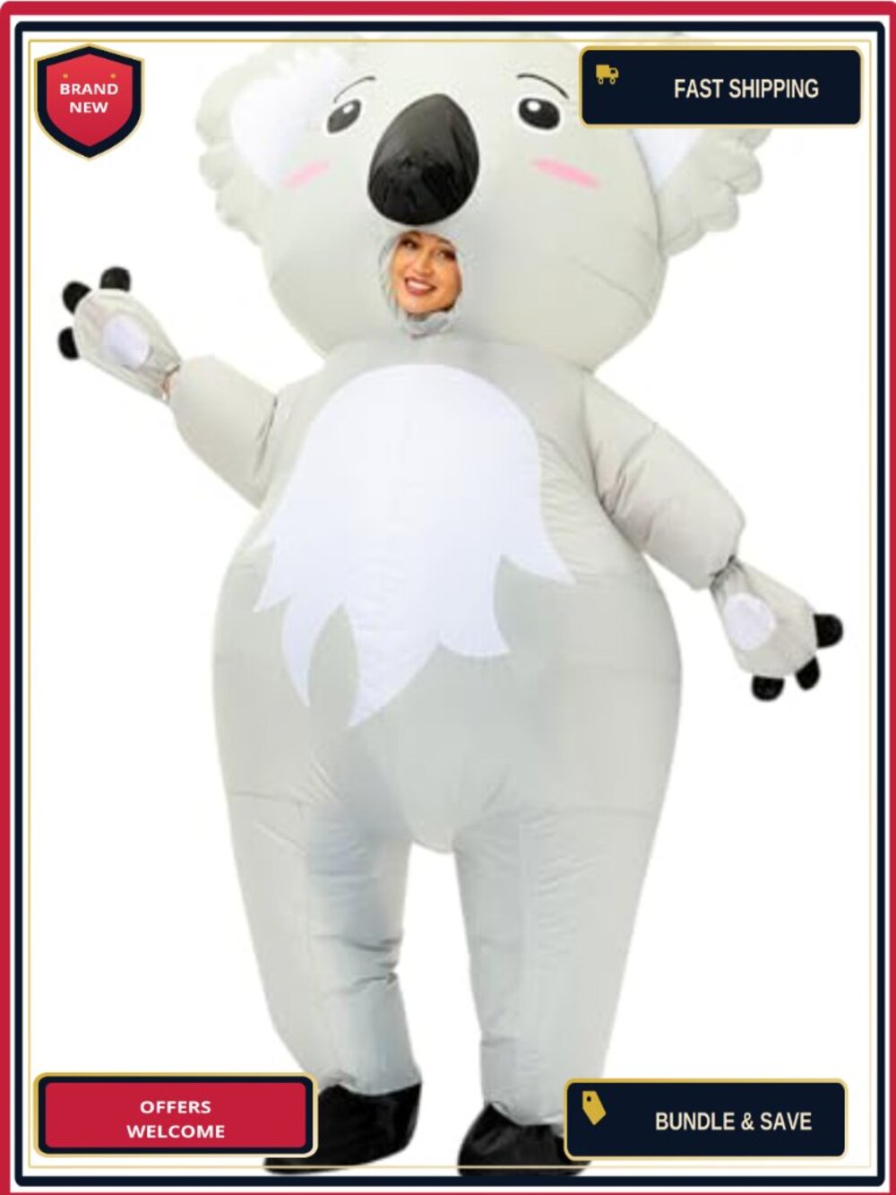 Adult Inflatable Koala Costume Blow Up Halloween Funny Animal Suit